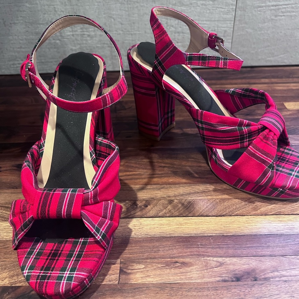 Loft Plaid Twist Platform Women's Heels